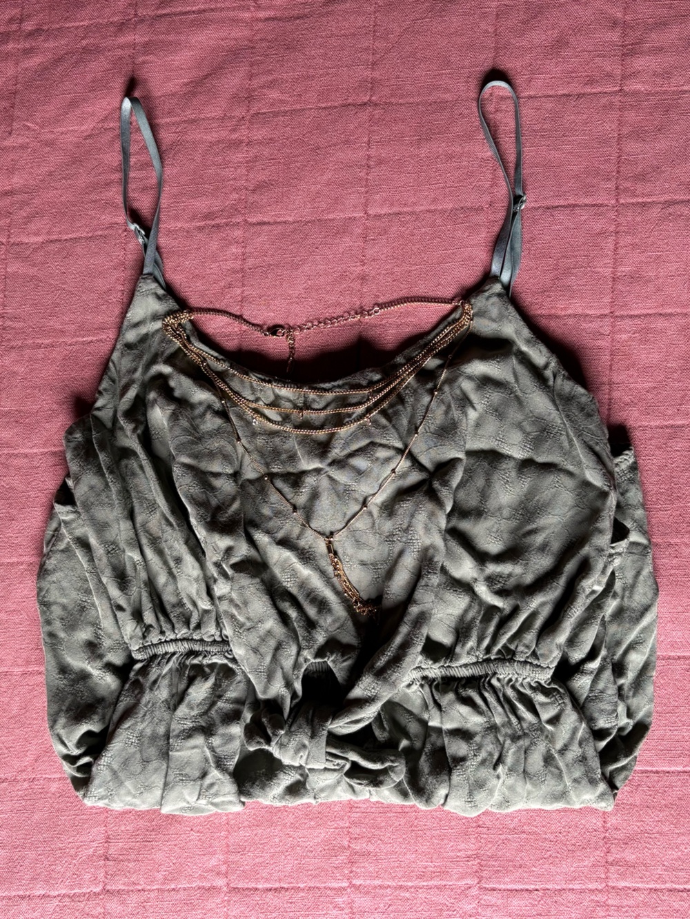 Floral Olive Green Romper- Blue Jasmine- Size Medium- Cottage- Fairy- Boho - Picture 2 of 9